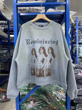 Vintage Washed Grey Figure Graphic Crewneck Sweatshirt
