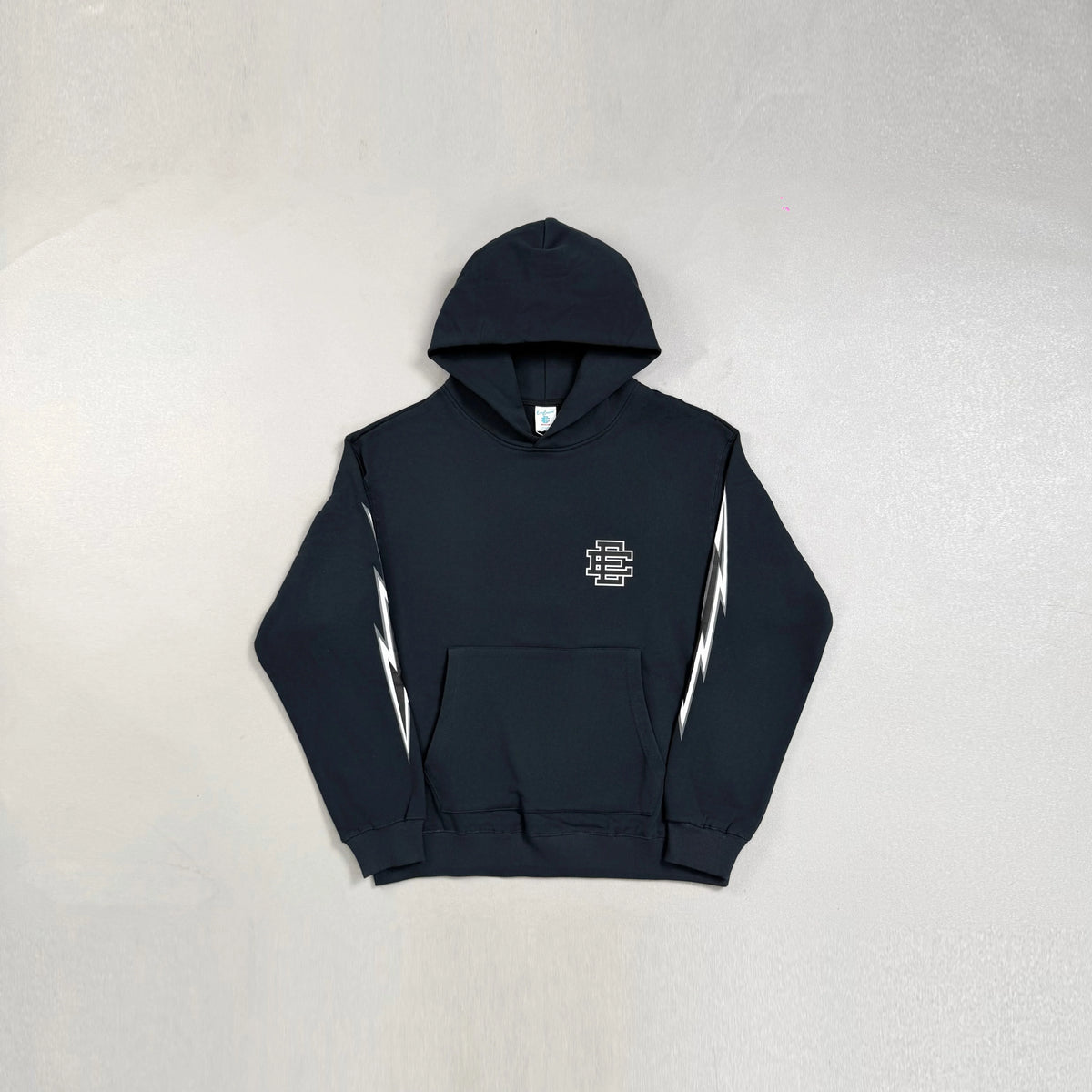 Eric Emanuel EE Black White Lightning Sleeve Pullover Hoodie