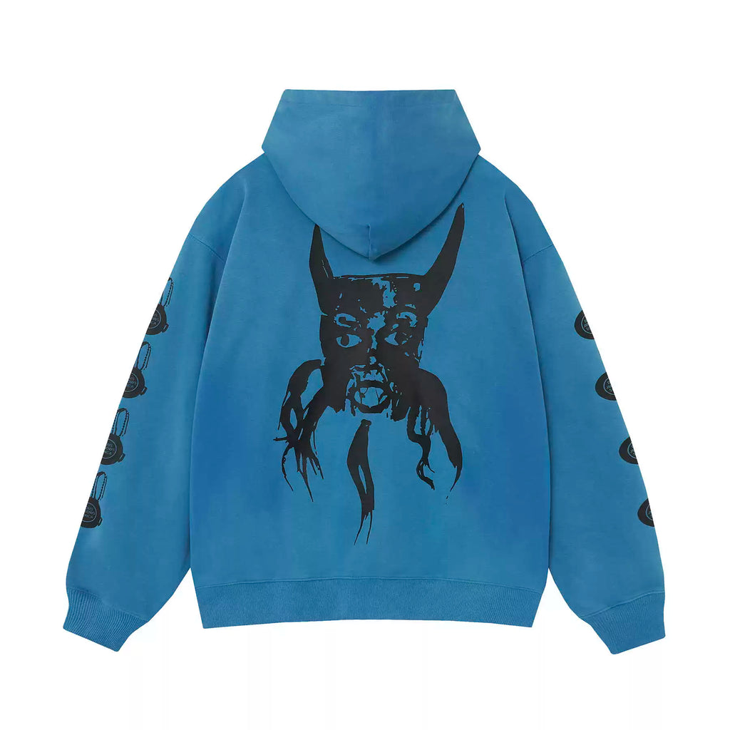 ERD Style Front‑Back & Sleeve Print Hoodie