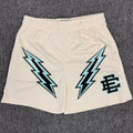 Eric Emanuel EE Lightning Bolt Print Cream Mesh Short