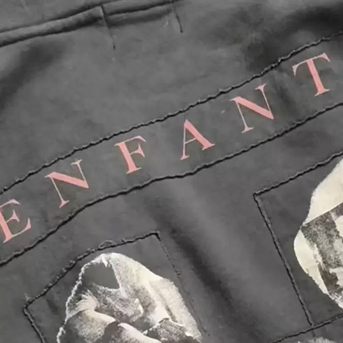 ERD's Retro Washed Patchwork Print Zip Hoodie