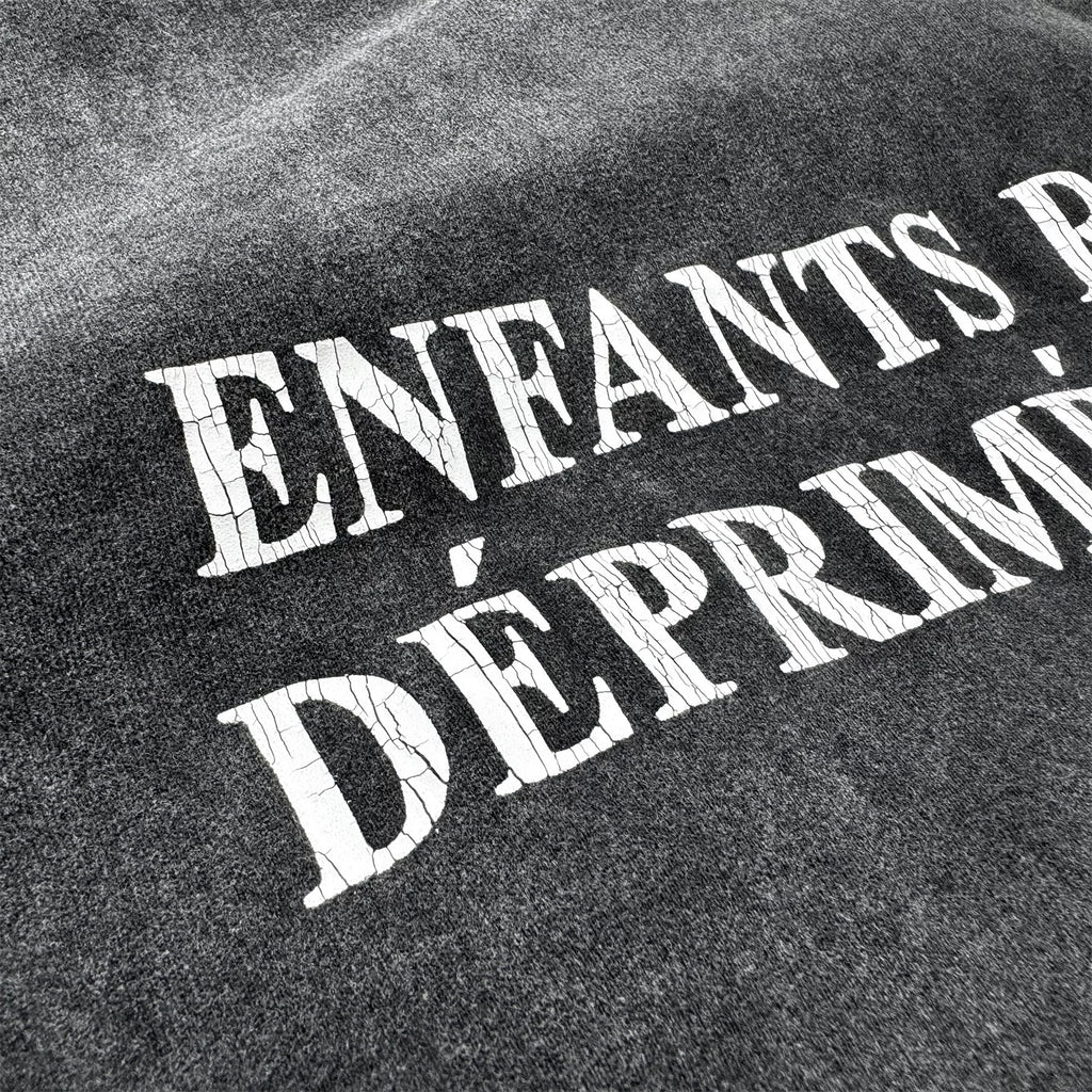 ERD Washed Black Cropped Distressed Tee