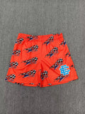 Eric Emanuel EE Orange Racing Flag "Stay Fast" Print Mesh Short