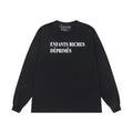 ERD Style Bold Text Graphic Long‑Sleeve Tee Unisex Vintage Black Streetwear Top