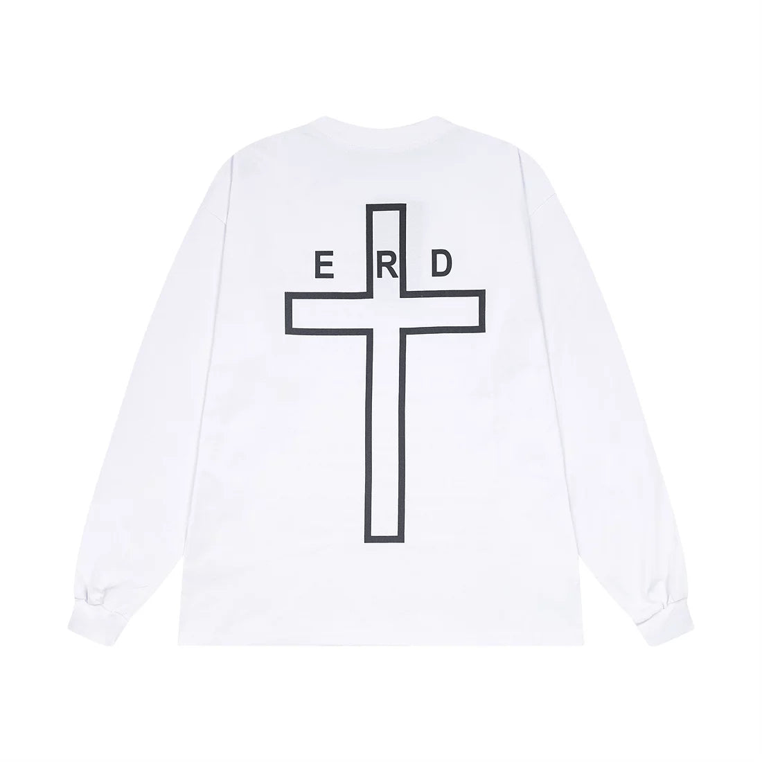 ERD Style Vintage Essay Text Graphic Long‑Sleeve Tee Unisex White Streetwear Shirt