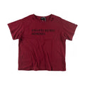 Burgundy Distressed Ripped French Letter Oversized T‑Shirt