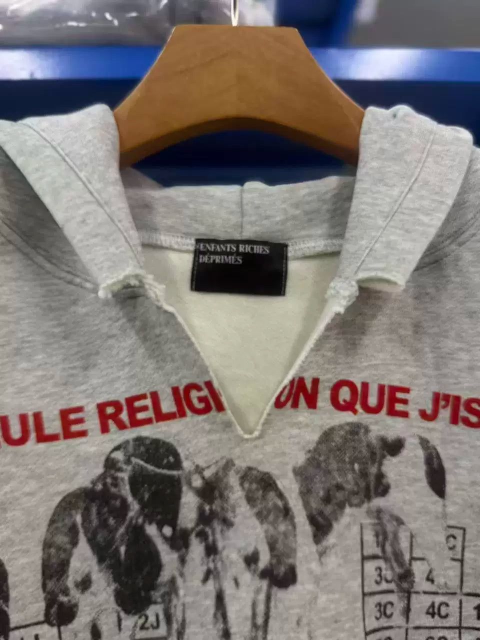 ERD Vintage Washed Grey Pullover Hoodie
