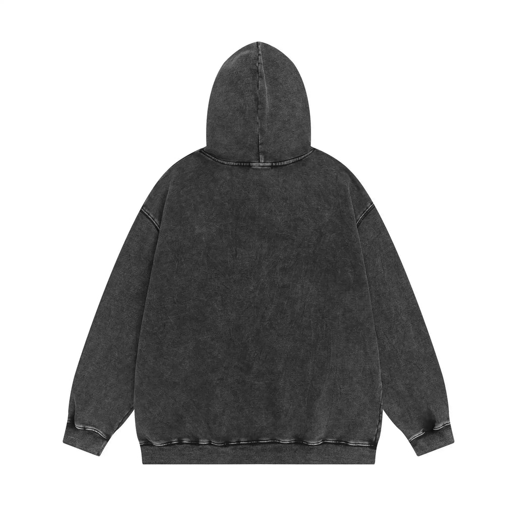 ERD Vintage Washed Letter Print Hoodie