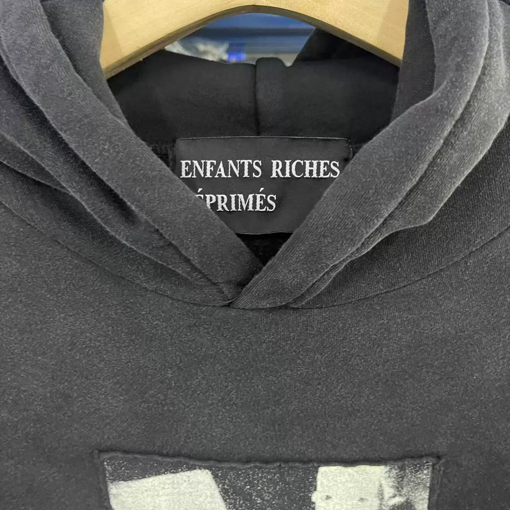 ERD Vintage Washed Patch Figure Graphic Oversized Hoodie