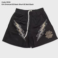 Eric Emanuel Black Lightning Bolt Mesh Shorts