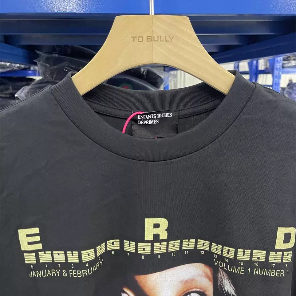 ERD Style Retro Magazine‑Print Portrait Tee