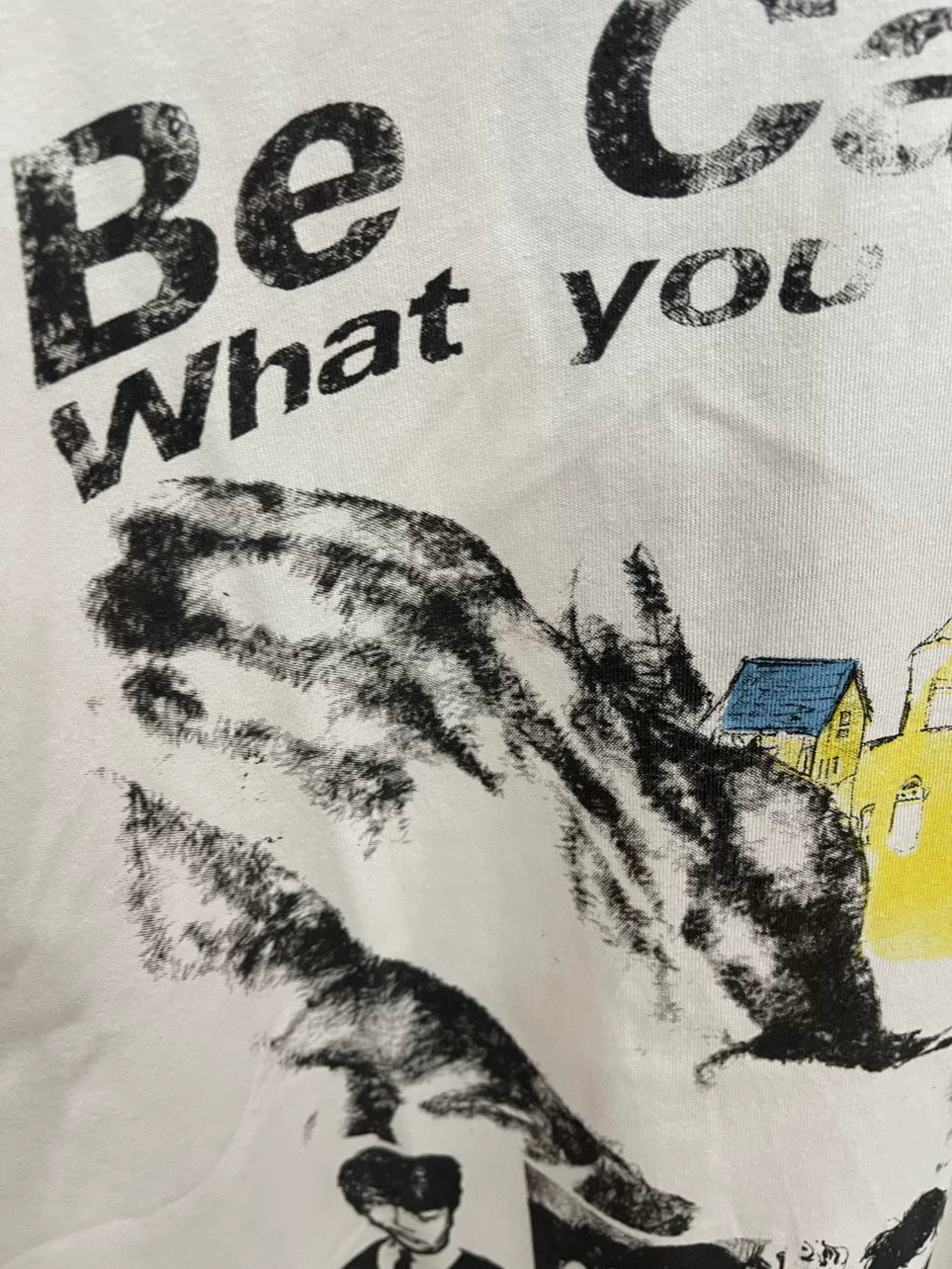 ERD Vintage Washed Off‑White Short Sleeve T‑Shirt