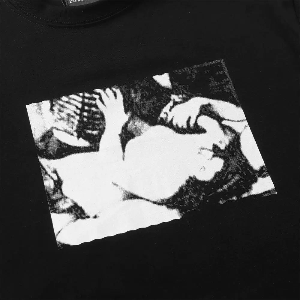 ERD Style Front‑Back Artwork Print Distressed Tee