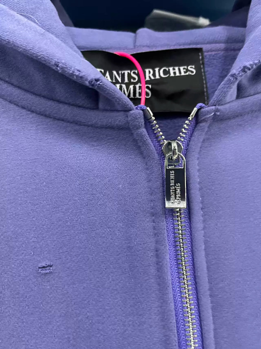 Washed Purple Soviet Arctic Patch Zip‑Up Hoodie