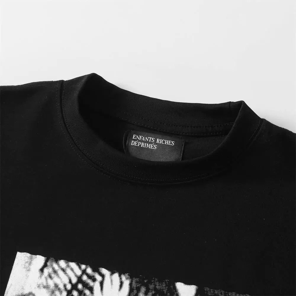 ERD Style Front‑Back Artwork Print Distressed Tee