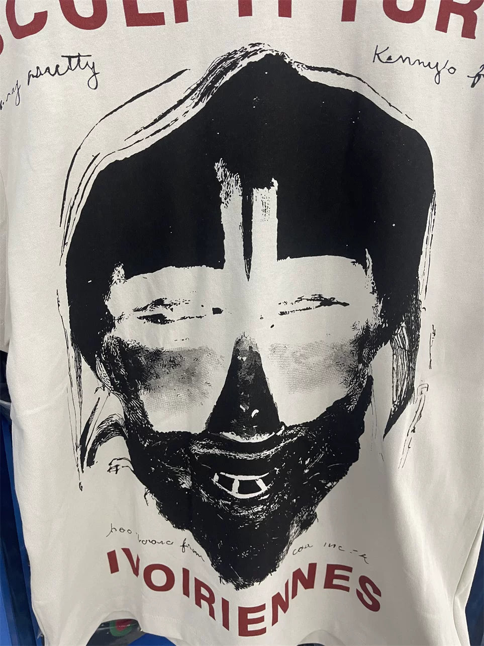 ERD Vintage Washed Off‑White Short Sleeve T‑Shirt
