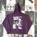ERD Vintage Washed Purple MEMORY Retro Photo Collage Cropped Oversized Unisex Hoodie