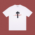 Trapstar Gothic "T" Red Script Logo Tee - White