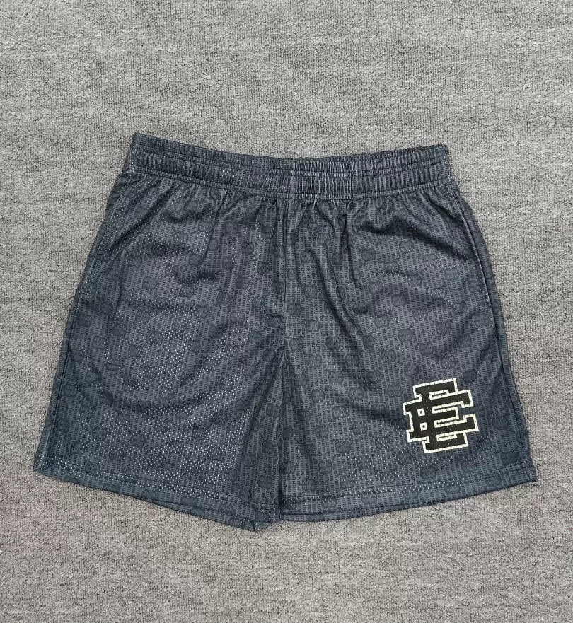 Eric Emanuel EE Dark Grey All‑Over Monogram Mesh Short