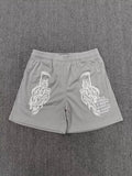 Eric Emanuel EE Grey Grim Reaper Graphic Mesh Short