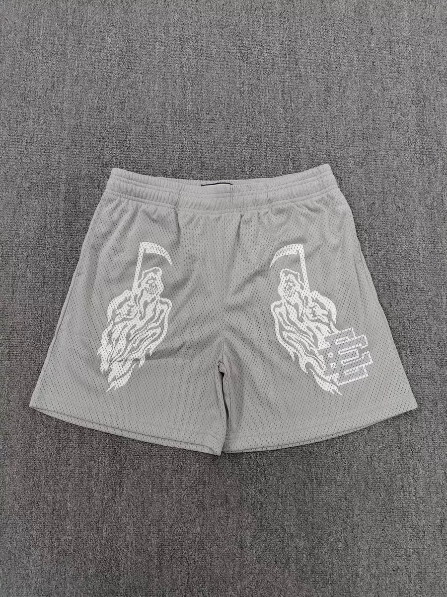 Eric Emanuel EE Grey Grim Reaper Graphic Mesh Short