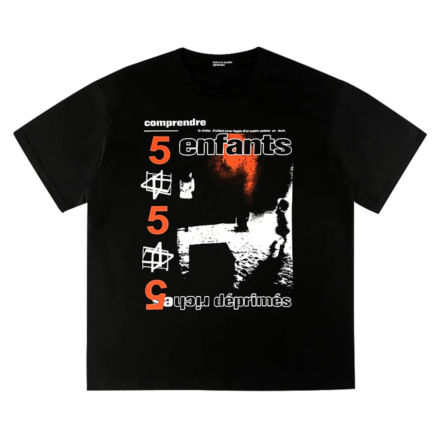 ERD Style Retro Punk Mixed‑Font Poster Print Tee