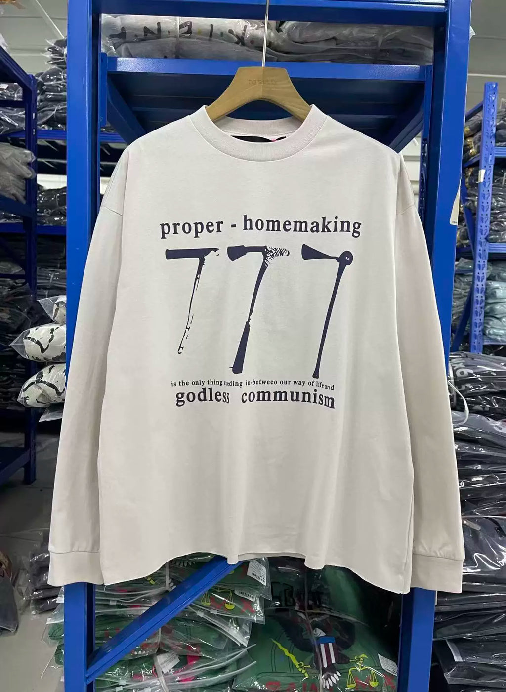 Proper‑Homemaking Graphic Long Sleeve Tee