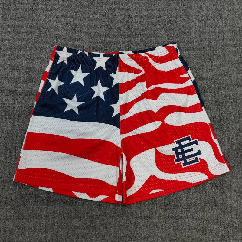 Eric Emanuel EE American Flag Print Mesh Short