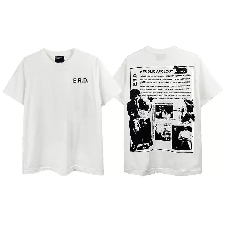 ERD Style Collage Photo‑Grid Print Tee