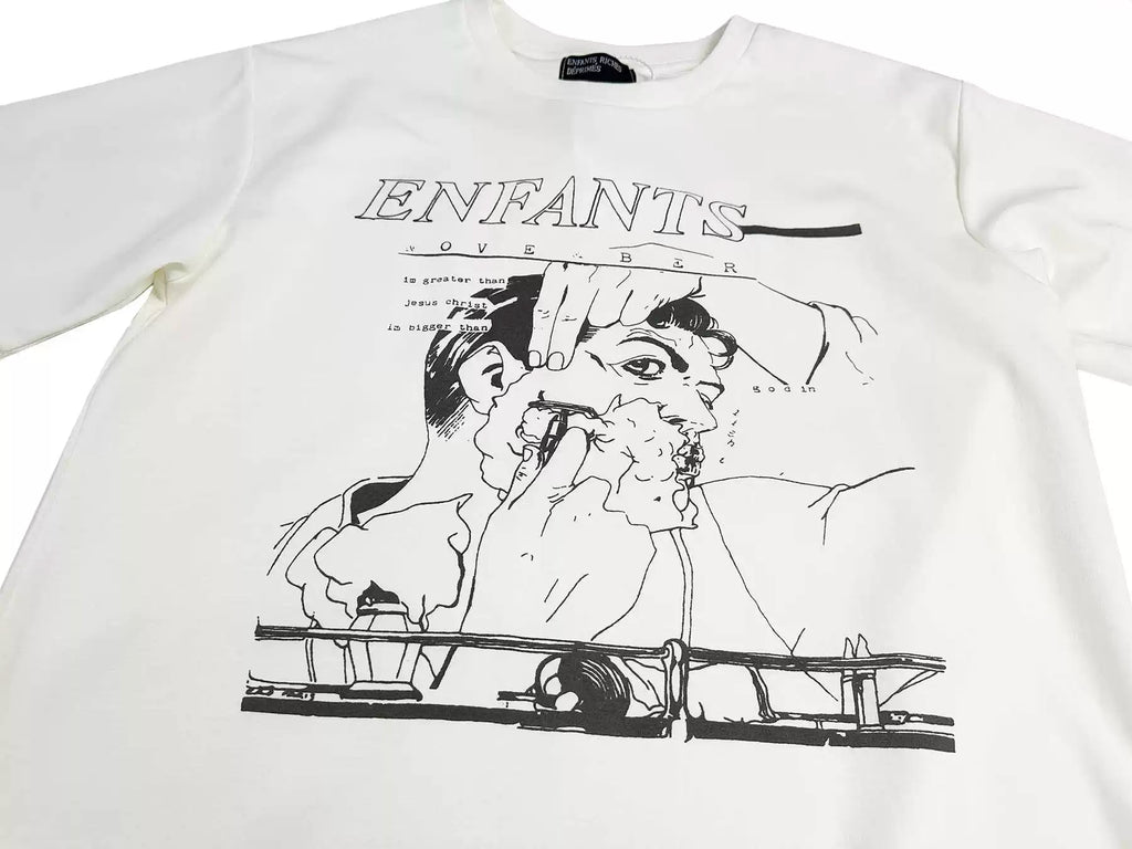 ERD Style Retro Cartoon Print T‑Shirt