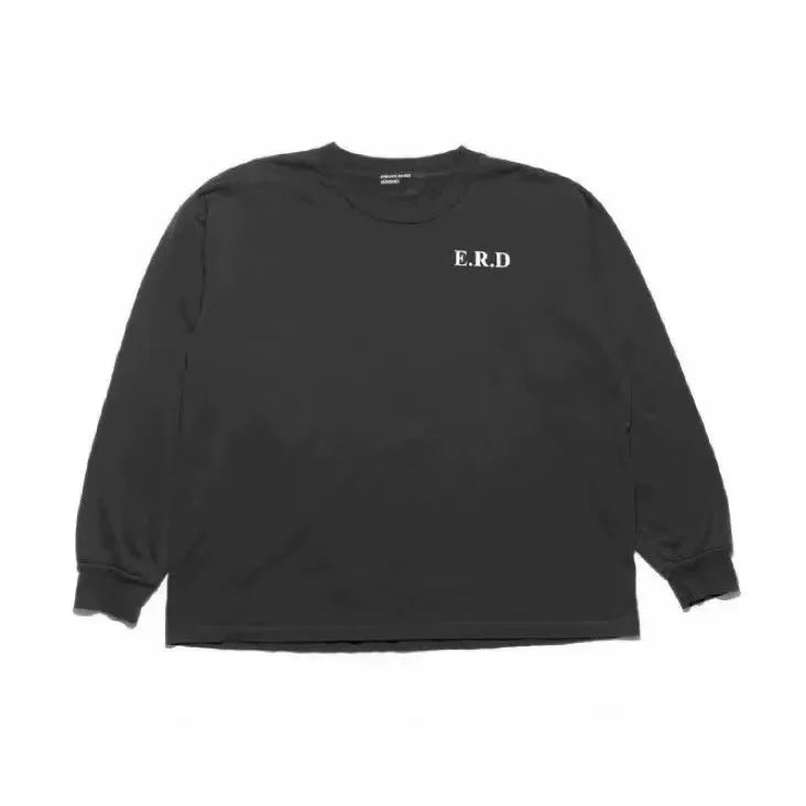 ERD Vintage Washed Small E.R.D Logo Oversized Long Sleeve T‑Shirt
