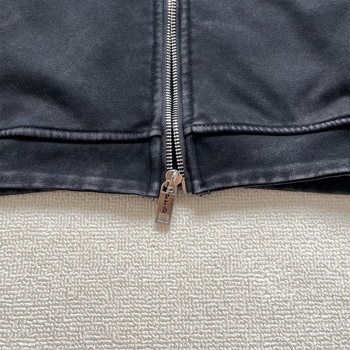 Vintage Washed Japanese Graphic Zip‑Up Oversized Hoodie