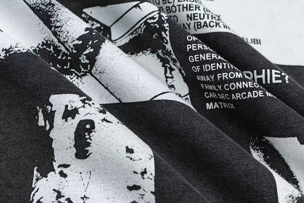 ERD Style Front‑Back Text Photo Print Hoodie