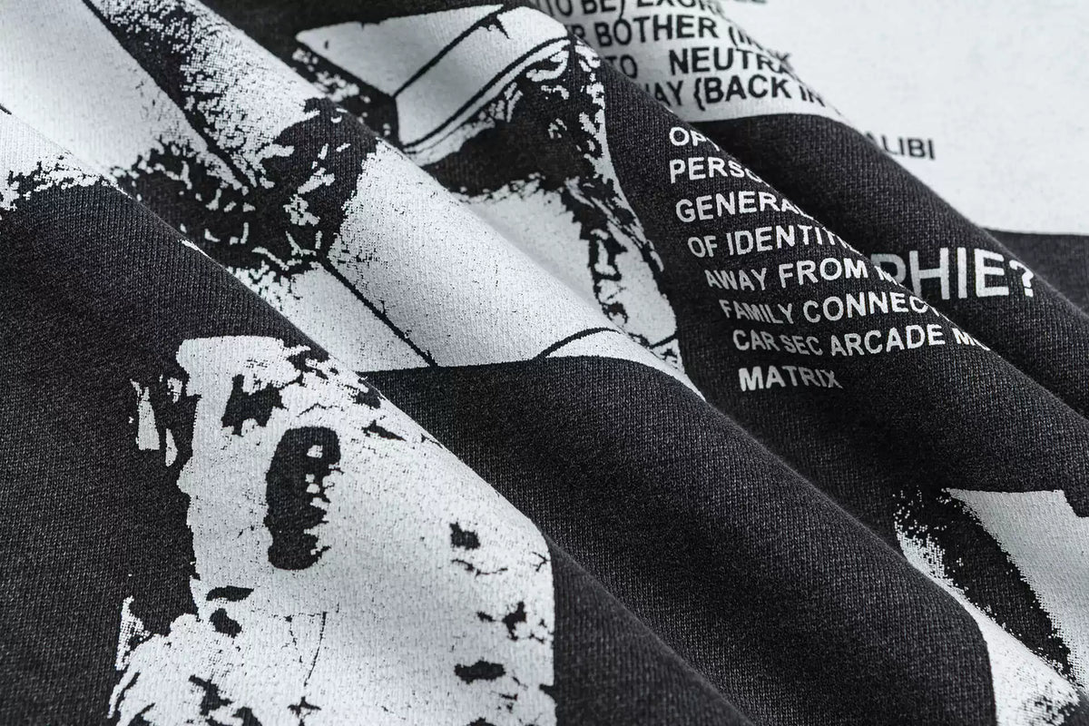 ERD Style Front‑Back Text Photo Print Hoodie