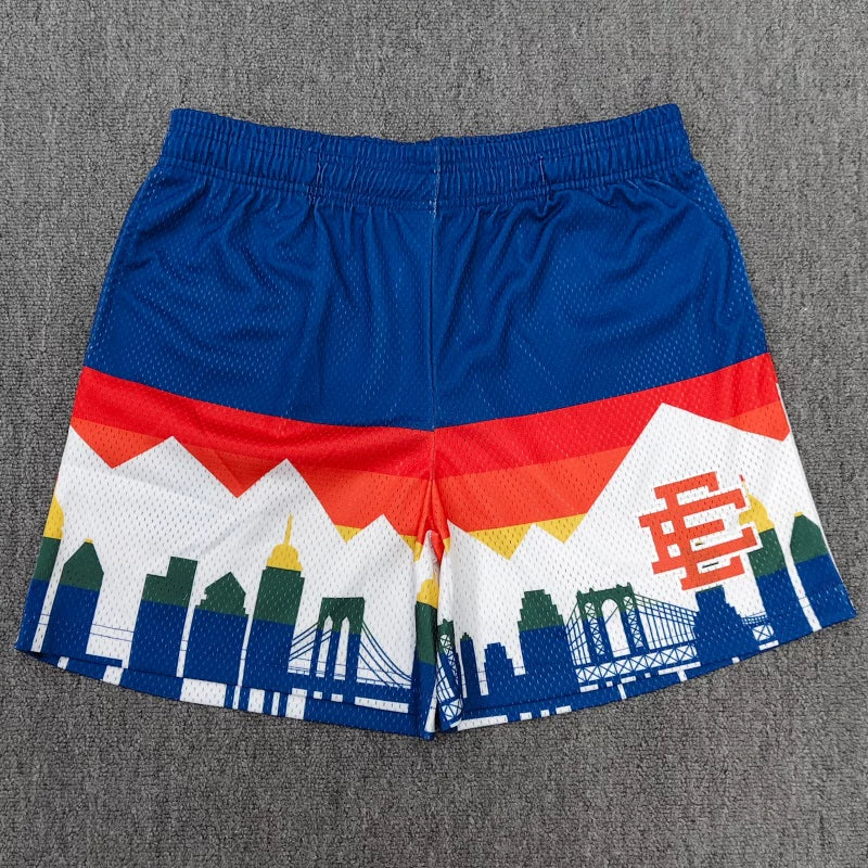 Eric Emanuel EE City Skyline Mountain Print Mesh Short