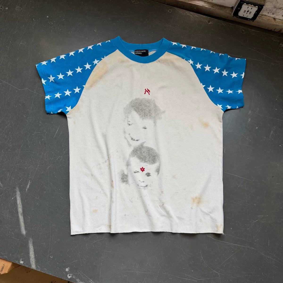 Vintage Distressed Star Raglan Graphic T‑Shirt