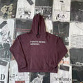 ERD Vintage Washed Dark Plum Enfants Riches Déprimés Contrast Logo Distressed Cropped Oversized Unisex Hoodie