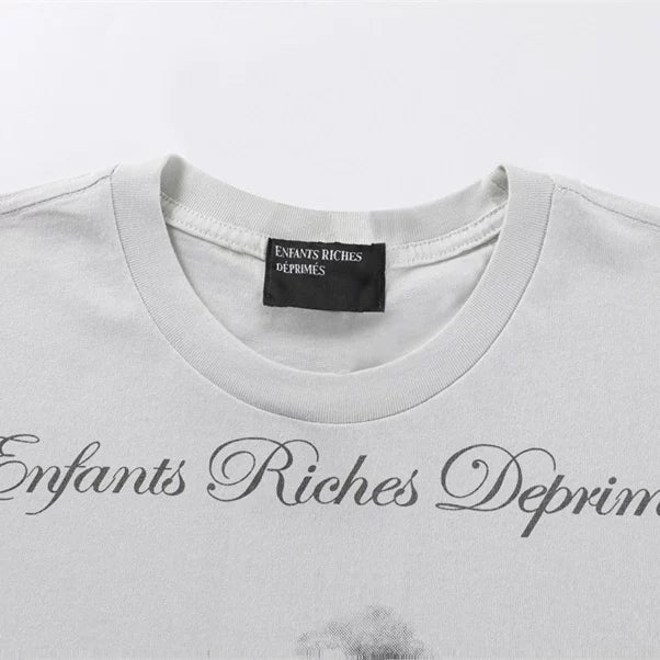 ERD Oversized Vintage Figure Print Crew Neck  T‑Shirt