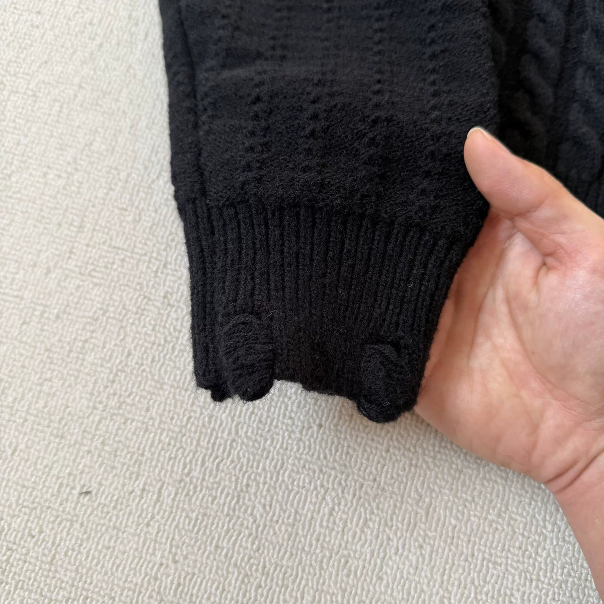 Erd's Black Cable Knit Cardigan