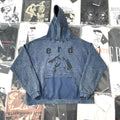 ERD Vintage Snow‑Wash Blue ERD Letter Square‑Frame Portrait Cropped Oversized Unisex Hoodie