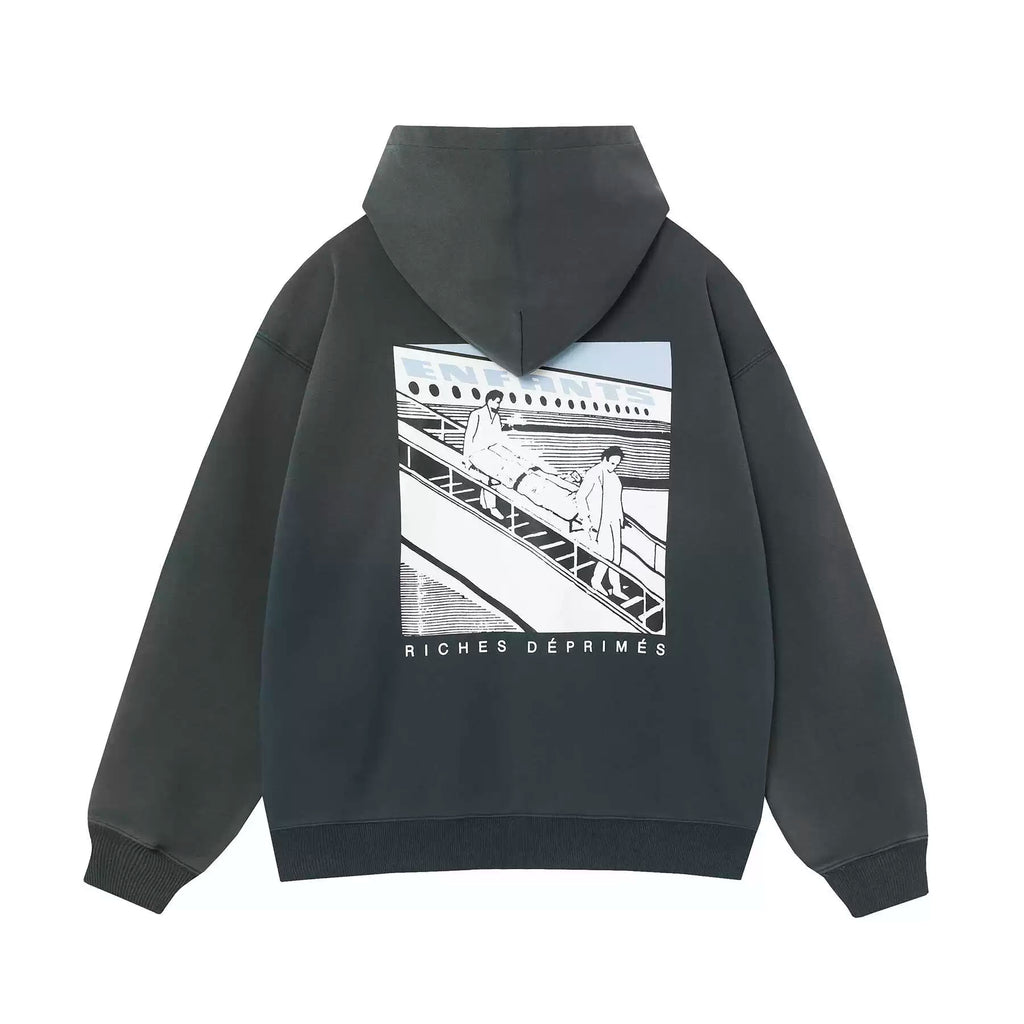 ERD Style Front‑Back Anime‑Illustration Print Hoodie