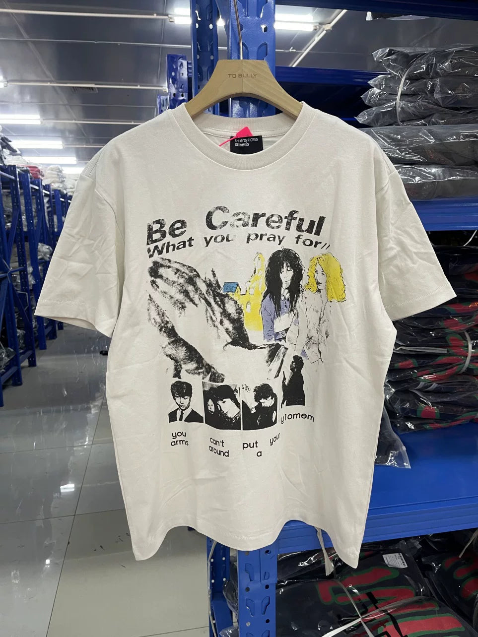 ERD Vintage Washed Off‑White Short Sleeve T‑Shirt