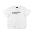 Burgundy Distressed Ripped French Letter Oversized T‑Shirt