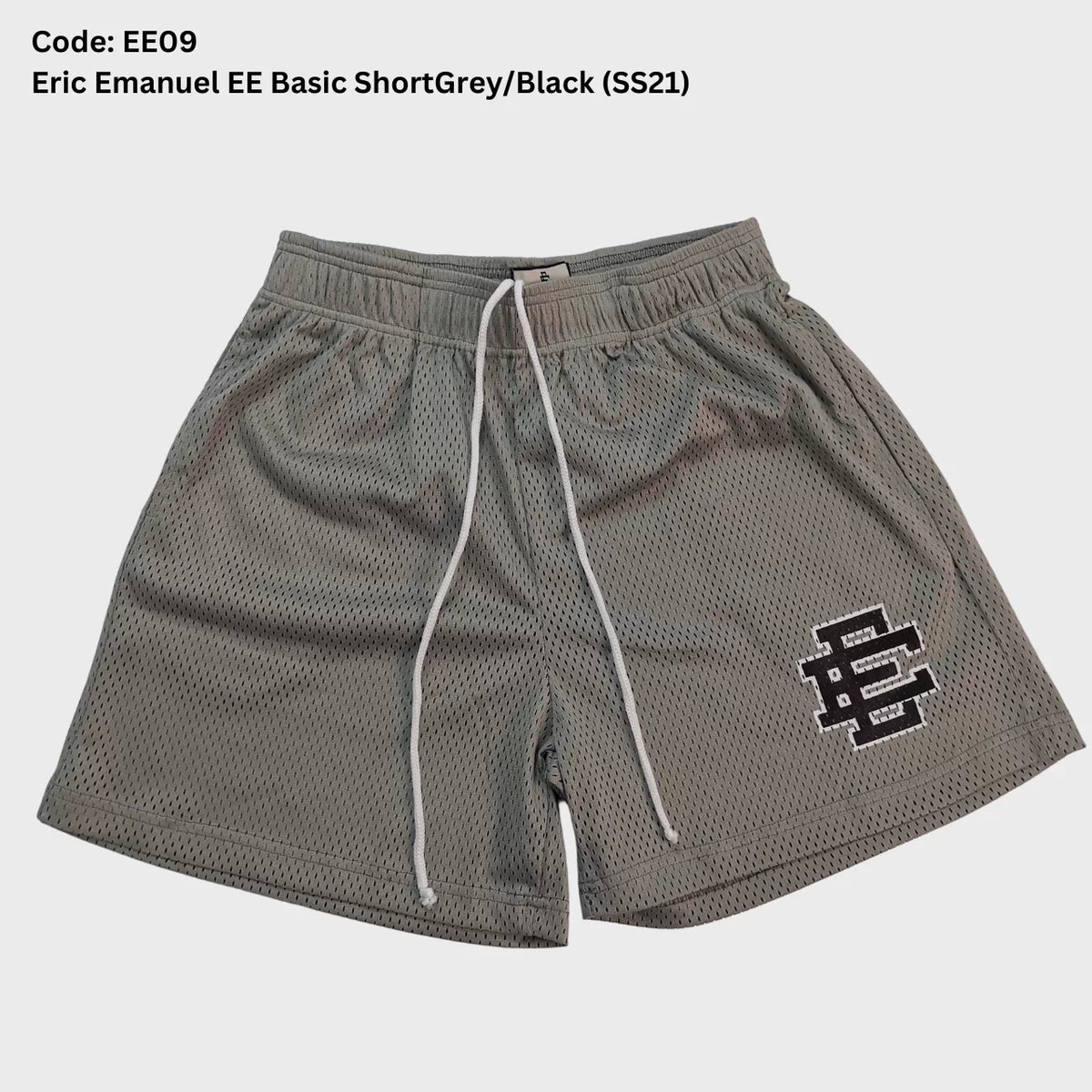 Eric Emanuel Grey Signature Mesh Shorts