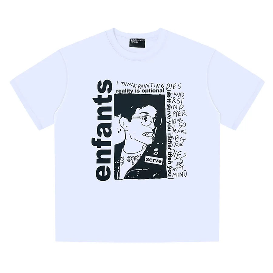ERD Style Punk Sketch Figure Print Tee