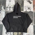 ERD Vintage Washed Black Enfants Riches Déprimés White Logo Neck Cut‑Out Distressed Cropped Oversized Unisex Hoodie