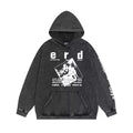 ERD Style Front Back Distressed Print Hoodie