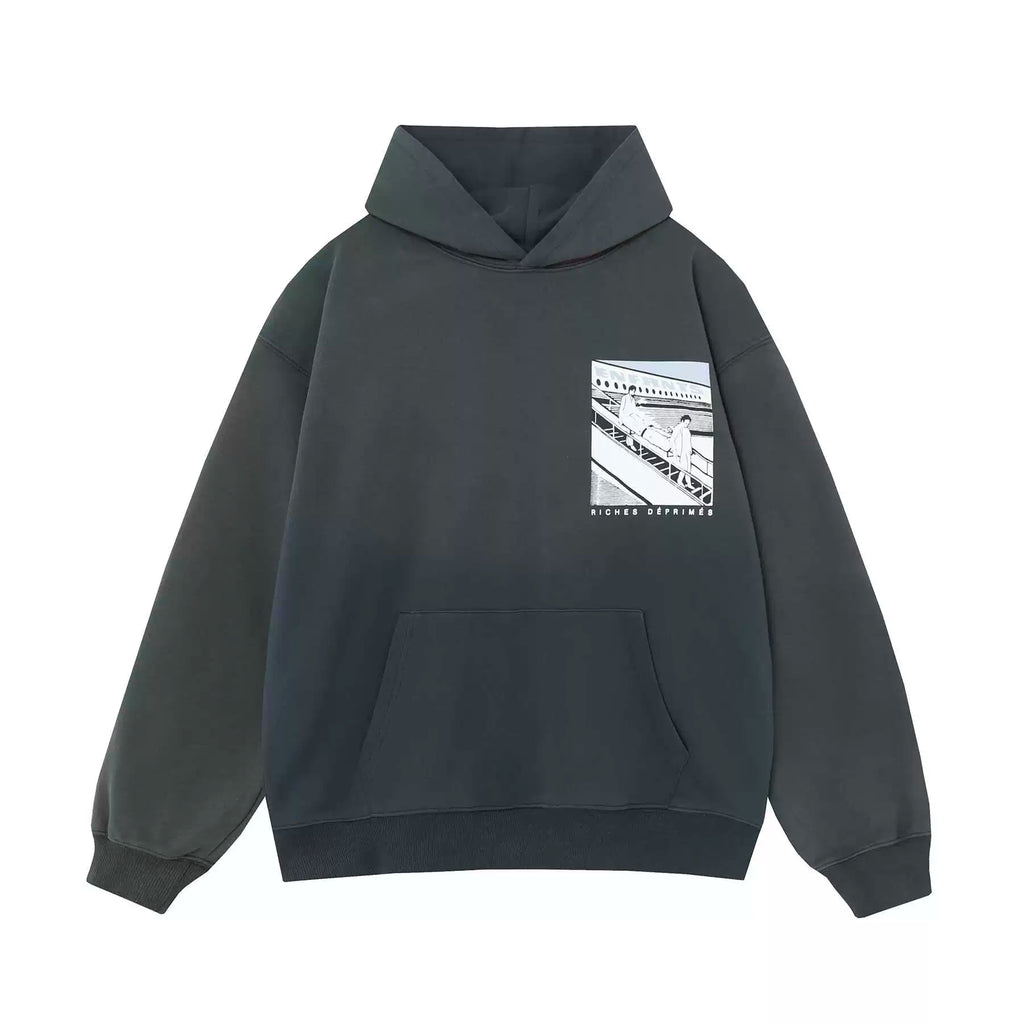 ERD Style Front‑Back Anime‑Illustration Print Hoodie