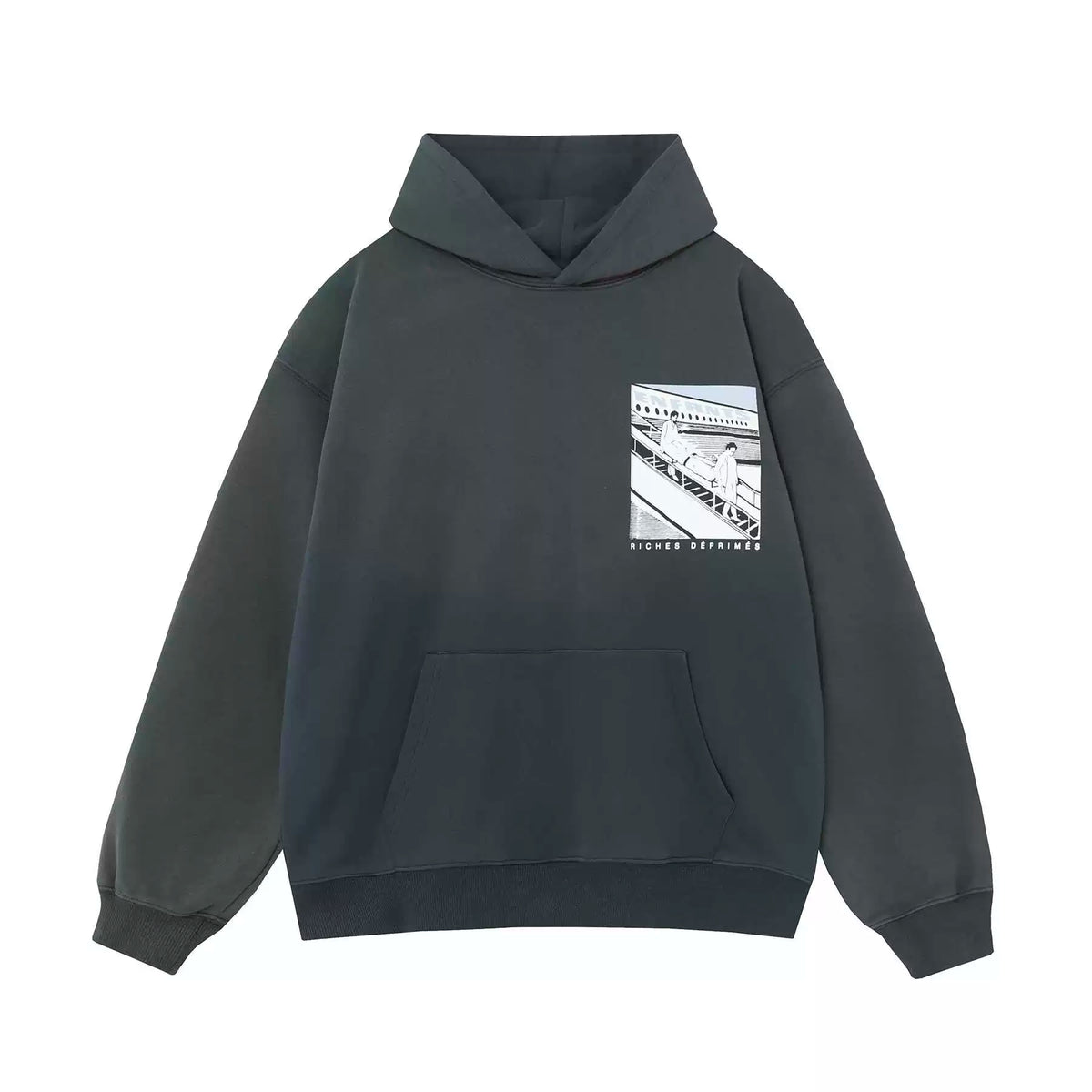 ERD Style Front‑Back Anime‑Illustration Print Hoodie