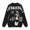 ERD Vintage Figure Jacquard Knit Sweater